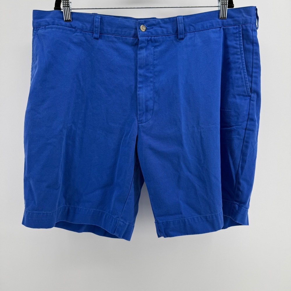 Polo Ralph Lauren Mens Royal Blue Cotton Twill Chino Shorts Size 42 Flat Front